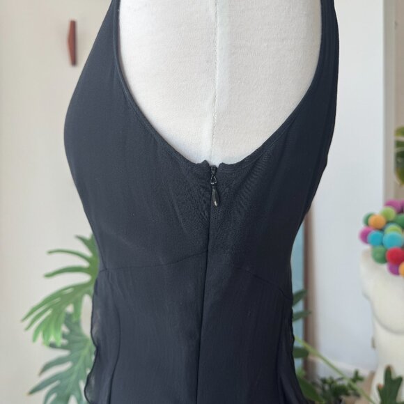 Elizabeth and James Black Silk Dress 4 - Picture 6 of 11